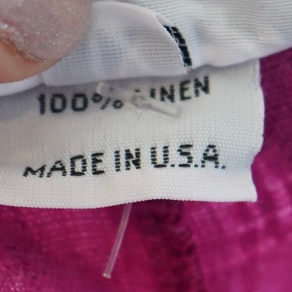 Bryn Walker Elastic Waistband Cinched Hem Linen Pants Pink Womens Size 1X - Picture 8 of 8